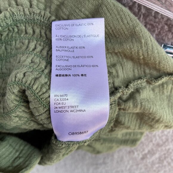 Free People We The Free Green Olive Babe Smocked Tube Top Ruffle Sz Medium - Picture 8 of 9